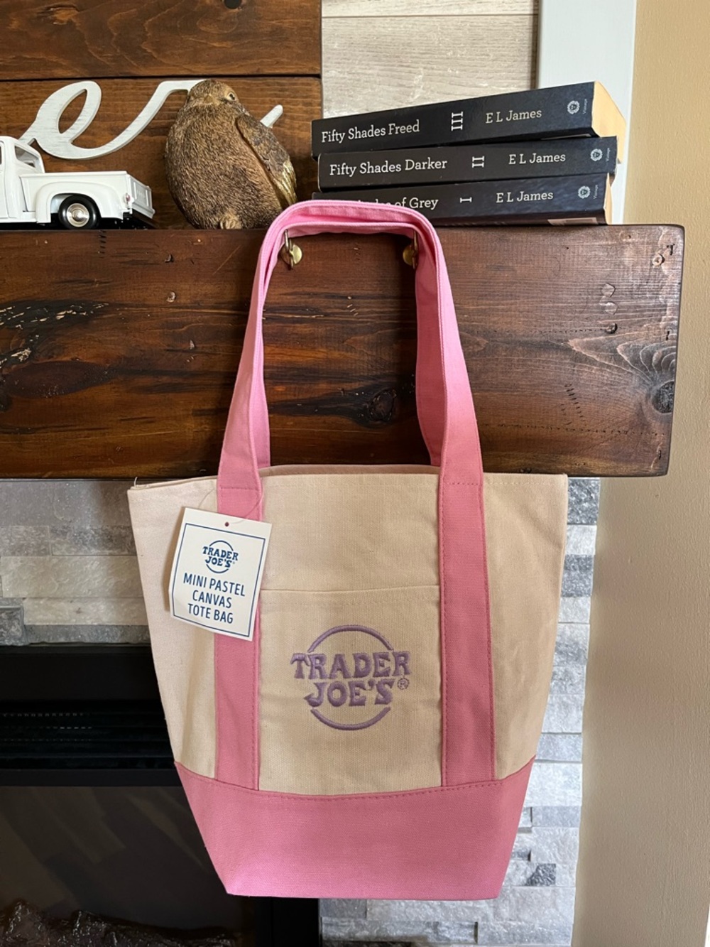 Trader Joe’s Limited Edition Delicate Pink Mini Canvas Tote Bag